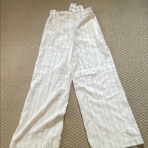 H&M White pin Striped wide leg Women's Pants high waist